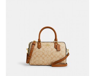 Coach Rowan Satchel Bag In Blocked Signature Canvas - Im/Light Khaki/Khaki Multi
