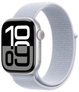 Apple Watch Series 10 GPS 42mm Silver Aluminum Sport Loop Band Blue Cloud..