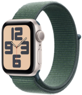 Apple Watch SE 2024 40mm Starlight Aluminium Case, Lake Green Sport Loop..