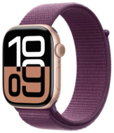 Apple Watch Series 10 GPS 42mm Rose Gold Aluminum Sport Loop Band Plum..